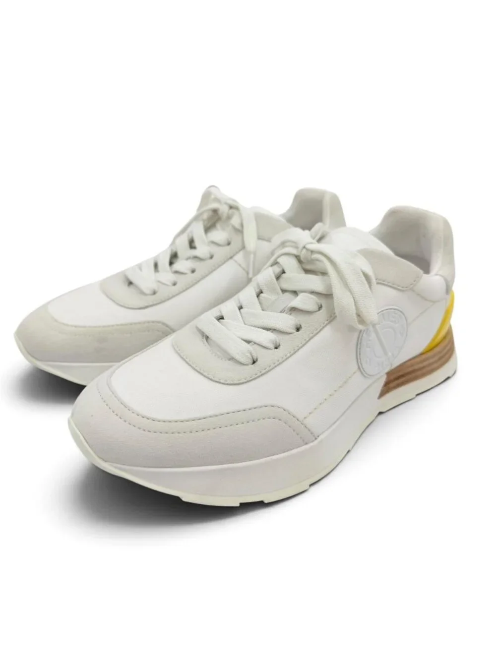 Hermes Drive Suede Leather Low-Top Sneakers White